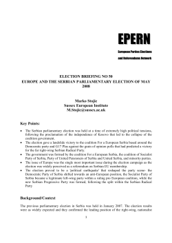 Europe and the Serbian Election of May 2008