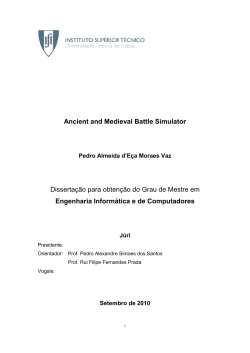 Ancient and Medieval Battle Simulator Disserta&ccedil;&atilde;o para obten&ccedil;&atilde;o