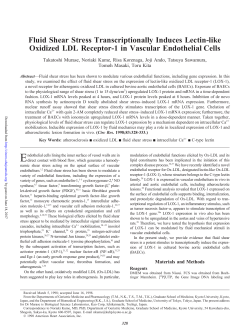 Fluid Shear Stress Transcriptionally Induces Lectin