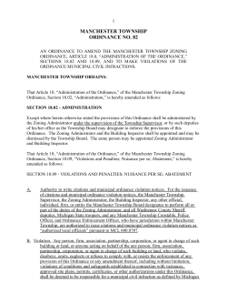 Ordinance #82 - Manchester Township, Michigan