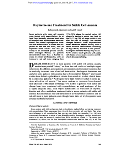 Oxymetholone Treatment for Sickle Cell Anemia