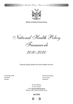 National Health Policy Framework 2010-2020