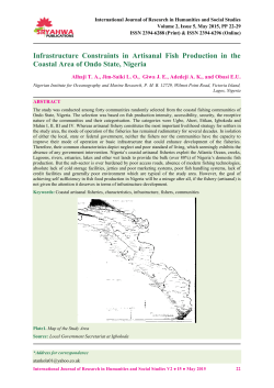 Infrastructure Constraints in Artisanal Fish Production in