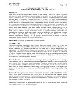 Auckland Water Use Study