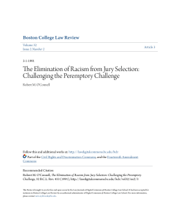 The Elimination of Racism from Jury Selection: Challenging