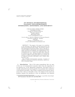 ON OPTIMAL ENVIRONMENTAL TAXATION AND