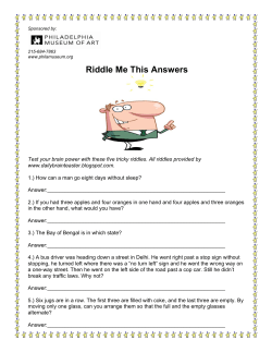Riddle Me This Answers - The Group Travel Leader