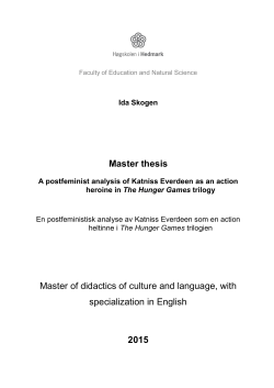 Master thesis Master of didactics of culture and
