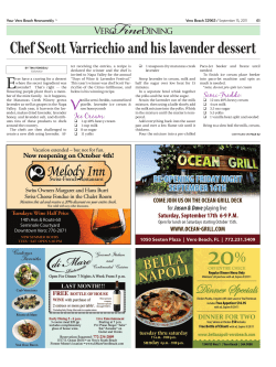 Chef Scott Varricchio and his lavender dessert