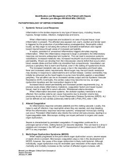 Identification and Management of the Patient with Sepsis Brenda