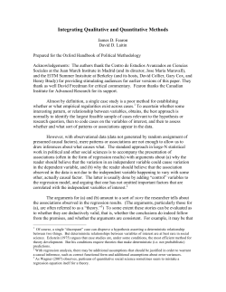 Integrating Qualitative and Quantitative Methods