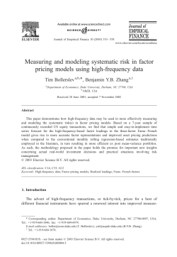 Measuring and modeling systematic risk in factor
