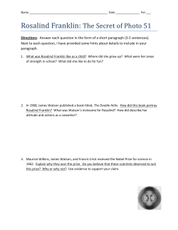 Rosalind Franklin: The Secret of Photo 51