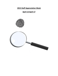 2015 Staff Appreciation Week April 13-April 17