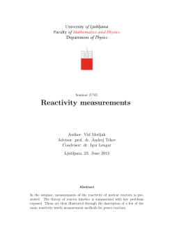 Reactivity measurements
