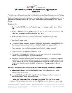 The Molly Adams Scholarship Application