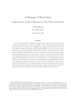 A Shortage of Short Sales - Faculty Directory | Berkeley-Haas
