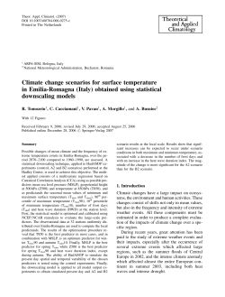 Climate change scenarios for surface temperature in Emilia