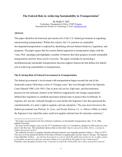 The Federal Role in Achieving Sustainability in