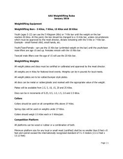 Page | 1 AAU Weightlifting Rules January 2016 Weightlifting