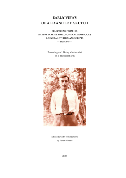 early views of alexander f. skutch