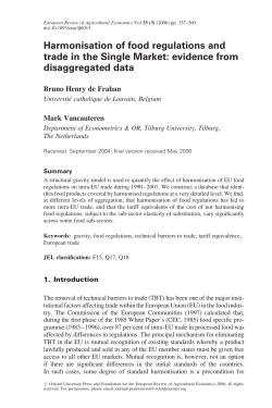 Harmonisation of food regulations and trade in the Single Market
