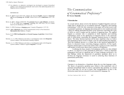 The Communication of Grammatical Proficiency
