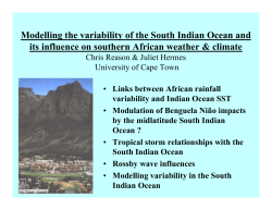 Importance of the South Indian Ocean for southern African weather