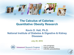The Calculus of Calories