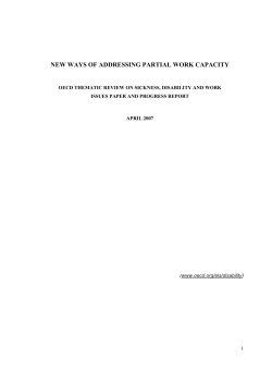 new ways of addressing partial work capacity