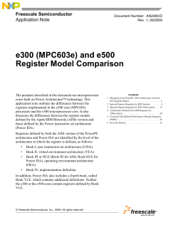 e300 (MPC603e) and e500 Register Model Comparison