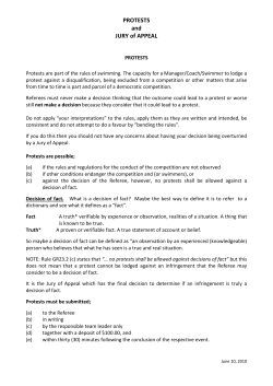 PROTESTS and JURY of APPEAL