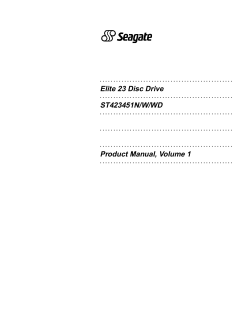 Elite 23 Disc Drive ST423451N/W/WD Product Manual, Volume 1