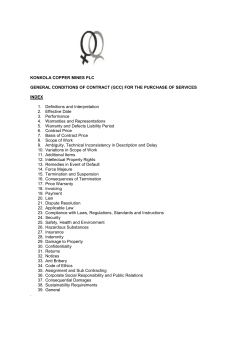 KONKOLA COPPER MINES PLC GENERAL CONDITIONS OF
