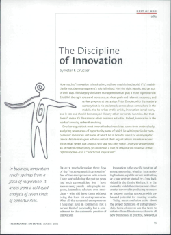 The Discipline of Innovation - LUT School of Business and
