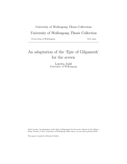 An adaptation of the `Epic of Gilgamesh` for the
