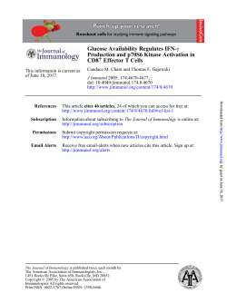 Effector T Cells +CD8 Production and p70S6 Kinase Activation in &gamma;