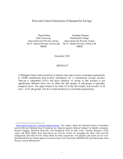Price and Control Elasticities of Demand for Savings