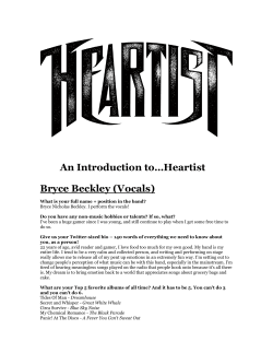 An Introduction to&hellip;Heartist Bryce Beckley (Vocals)