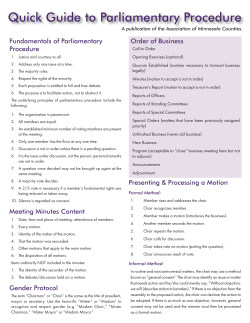 Quick Guide to Parliamentary Procedure
