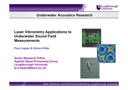 Underwater Acoustics Research Laser Vibrometry Applications to