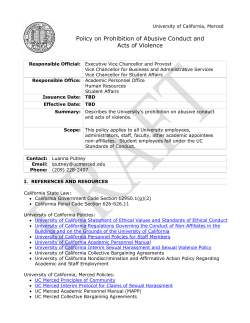 Policy on Prohibition of Abusive Conduct and Acts of