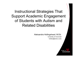 Instructional Strategies That Support Academic Engagement of