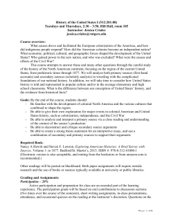 History of the United States I