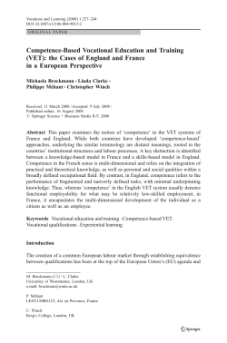 Competence-Based Vocational Education and Training