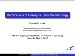 Modifications of Gravity vs. Dark Matter/Energy