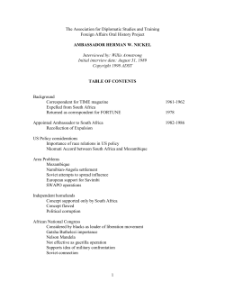 1 The Association for Diplomatic Studies and Training Foreign