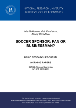 SOCCER SPONSOR: FAN OR BUSINESSMAN?