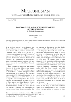 Post-Colonial and Modern Literature of the Marianas.