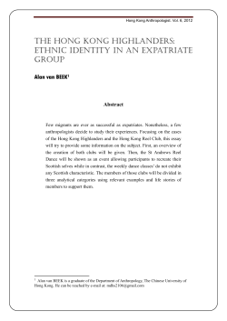 THE HONG KONG HIGHLANDERS: ETHNIC IDENTITY IN AN